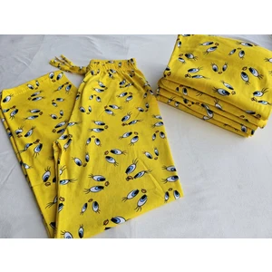 Sarı Desenli Pijama Altı
