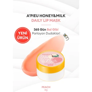 Bal ve Süt Özlü Besleyici Nemlendirici Dudak Maskesi A'PIEU Honey & Milk Daily Lip Mask (Peach)