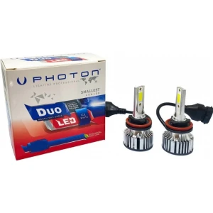 Super Moto Pulsar Rs 200 LED Far Ampul Photon Duo 2 Adet Takım H11 Soğutucu Fanlı LED Xenon 12V-24V