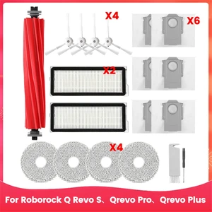 Onyx Lounge Roborock Q Revo S, Qrevo Pro, Qrevo Plus Robot Süpürge Ana Yan Fırça Hepa Filtre Paspas Pedleri Toz Torbaları Aksesuarları (Yurt Dışından)