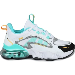 30906 Kadın Aırtube Taban Sneaker Ayakkabı Beyaz - Mavi