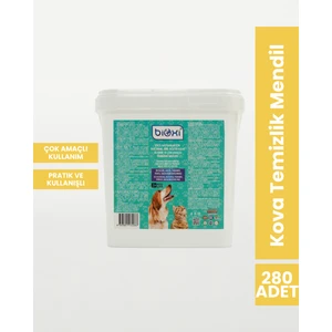 Bioxi® Evcil Hayvanlar Için Tüy ve Pati Hijyenik ve Çok Amaçlı Temizleme Kova Mendil