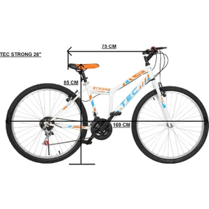 Tec Strong 24" Jant 21 Vites V-Fren Beyaz-Turuncu Dağ Bisikleti