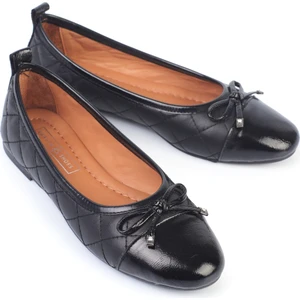 Karven Shoes Hakiki Deri Siyah Renk Babet