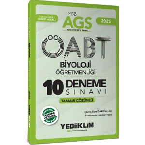 Yediiklim Yayınları   2025 Meb Ags Öabt Biyoloji Öğretmenliği Tamamı Çözümlü 10 Deneme Sınavı