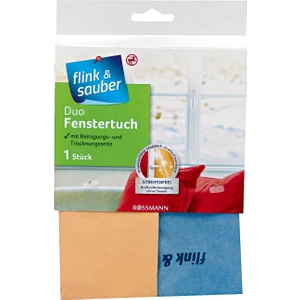 Flink & Sauber Mikrofiber Cam Bezi 2 Yüzeyli, Tekli, 35 x 40 cm