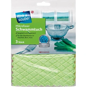 Flink & Sauber Mikrofiber Sünger Bez 17 x 22 cm 3'lü