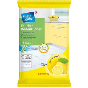Flink & Sauber Narenciye Aromalı Kalın Petek Dokulu Islak Yer Bezi 22x30 cm - Yüksek Emicilik, Ev ve Ofis Kullanımı için 16'lı Paket