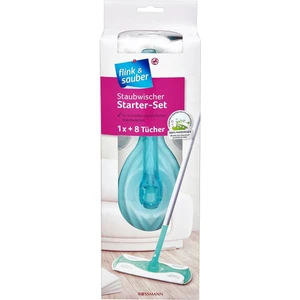 Flink & Sauber Yer İçin Toz Alma Seti 1 Başlık + 4 Parçalı Sap + 8'li Toz Bezi