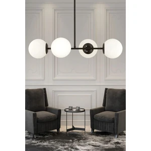 Diago Siyah Kasa Beyaz Cam 4lü Avize