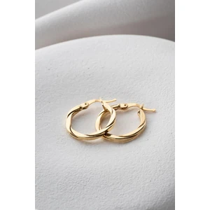 925 Ayar Gümüş 20 mm Gold Kaplama Burgu Model Şarnel Küpe