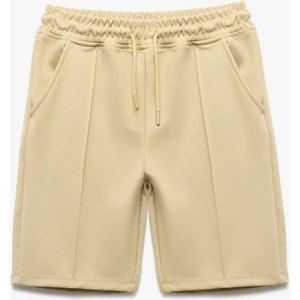 Dikiş Detaylı Beli Lastikli Bermuda Şort