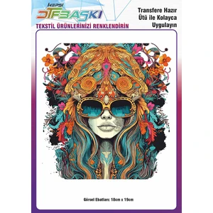 F17 Ajans Ütü ile Yapışan Vintage Bohemian Tekstil Dtf Baskı
