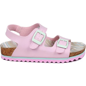 50023 Çift Tokalı Pembe Kız Çocuk Sandalet