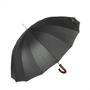 Siyah Desen Ahşap Saplı 16 Çelik Telli Premium Lüks Erkek Baston Şemsiye M21MARMPR1025R003