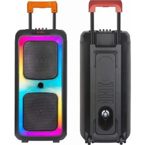 Büyük Boy Bluetooth Hoparlör Kablosuz Mikrofon Kumanda Tekerlek USB Bt Tf Fm Destekli Party Speaker