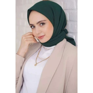 Melodi Scarf Kadın Tesettür Mio Caz Eşarp Hijab Zümrüt Yeşili