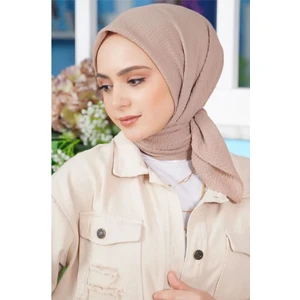 Melodi Scarf Kadın Tesettür Mio Caz Eşarp Hijab Bej
