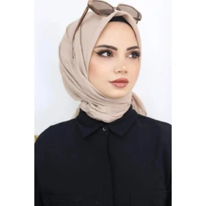 Melodi Scarf Kadın Tesettür Pratik Bambu Kraş Eşarp Taş Rengi