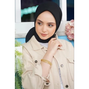 Melodi Scarf Kadın Tesettür Mio Caz Eşarp Hijab Siyah