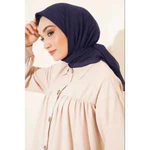 Melodi Scarf Kadın Tesettür Pratik Bambu Kraş Eşarp Lacivert