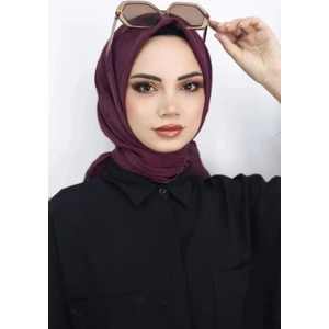 Melodi Scarf Kadın Tesettür Pratik Bambu Kraş Eşarp Mürdüm