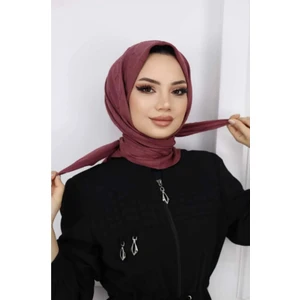 Melodi Scarf Kadın Tesettür Pratik Bambu Kraş Eşarp Gül Kurusu