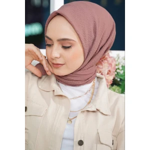 Melodi Scarf Kadın Tesettür Mio Caz Eşarp Hijab Gül Kurusu