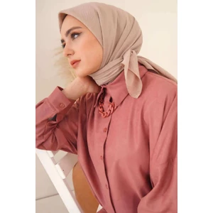 Melodi Scarf Kadın Tesettür Mio Caz Eşarp Hijab Sütlü Kahve