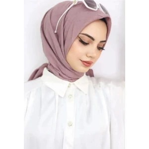 Melodi Scarf Kadın Tesettür Pratik Bambu Kraş Eşarp Açık Gül Kurusu