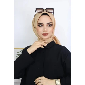 Melodi Scarf Kadın Tesettür Pratik Bambu Kraş Eşarp Bal Rengi