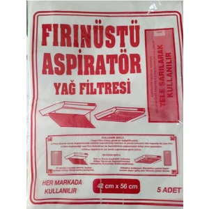 Fırın Üstü Aspiratör Elyaf Yağ Filtresi 5'li Paket (Kalın)