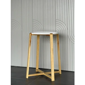 Diva Ahşap Beyaz Tepsili Daphne Sehpa