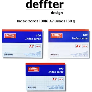 Index Cards 100LÜ A7 Beyaz 160G