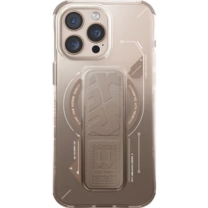 iPhone 16 Pro Max Kılıf Magsafe Şarj Özellikli Teknoloji Desenli Standlı Skinarma Helio Kapak Gold