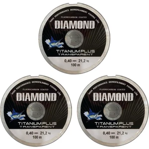 3 Adet Bauer Diamond Titanium Plus 0,40 mm 100MT Makara Misina - Renk: Füme 21.2 kg