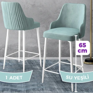 Concept Tera Serisi, Mutfak Bar Sandalyesi,  Babyface Kumaş, Beyaz Metal Ayak, 1 Adet Sandalye