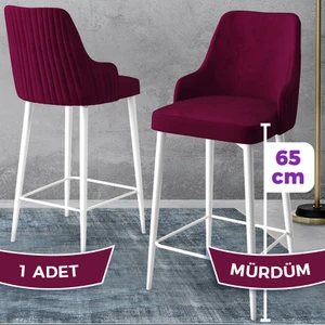 Concept Tera Serisi, Mutfak Bar Sandalyesi,  Babyface Kumaş, Beyaz Metal Ayak, 1 Adet Sandalye