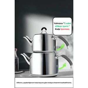 Pro Fresh & Clean Demir Çaydanlıklar Için Kulp Silikonu/ Silikon Sap 2 Adet (Gri)