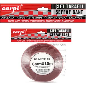 ÇİFT TARAFLI BANT 6 MM X 10 MT ŞEFFAF (SİLİKONLU)