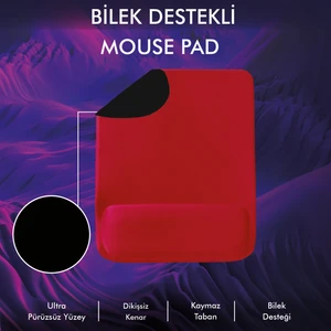 Active Team MP02 - Dörtgen Bilek Destekli Mouse Pad | Konfor, Kaymaz Taban, Ergonomik, Yumuşak, Ev,ofis