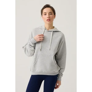 Los Ojos Gri Melanj Geniş Kalıp Kapüşonlu Sweatshirt Hooded Sweat