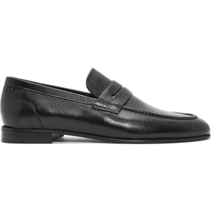 Erkek Siyah Deri Klasik Loafer 25SFD6018FT