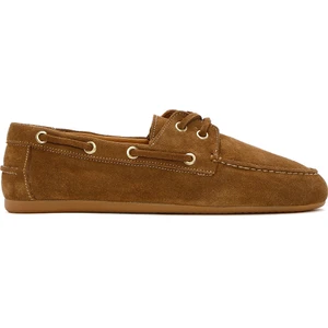Kadın Vizon Bağcıklı Süet Deri Loafer 25SFD420210