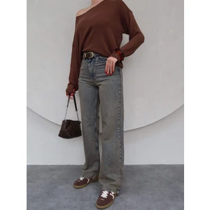 Esra Helvacı Eskitme  Straight Orj Jean