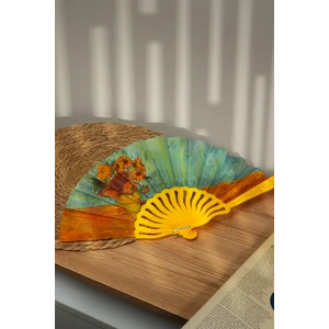 Love Bundles Van Gogh Ayçiçeği Tablosu Yelpaze Renkli 43x24 cm Dekoratif Hediyelik