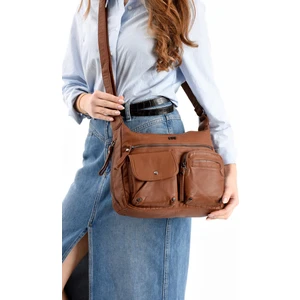 Suni Deri Omuz Çantası Taba (Model: 571-13-10K)