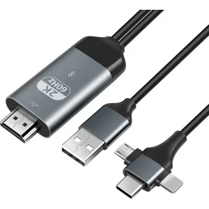 G03-C Combo 3in1 Lightning/micro Usb/type-C To HDMI Ios Android Görüntü Aktarıcı Kabloı 2 Metre