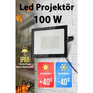LED Projektör 100 W Gün Işığı Ip 66 Su-Toz Geçirmez 7200 Lm Smd LED  Yüksek Işık