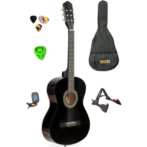Şok Kampanya Siyah Klasik Gitar Seti (Tuner Stand Kılıf Pena Hediyeli)